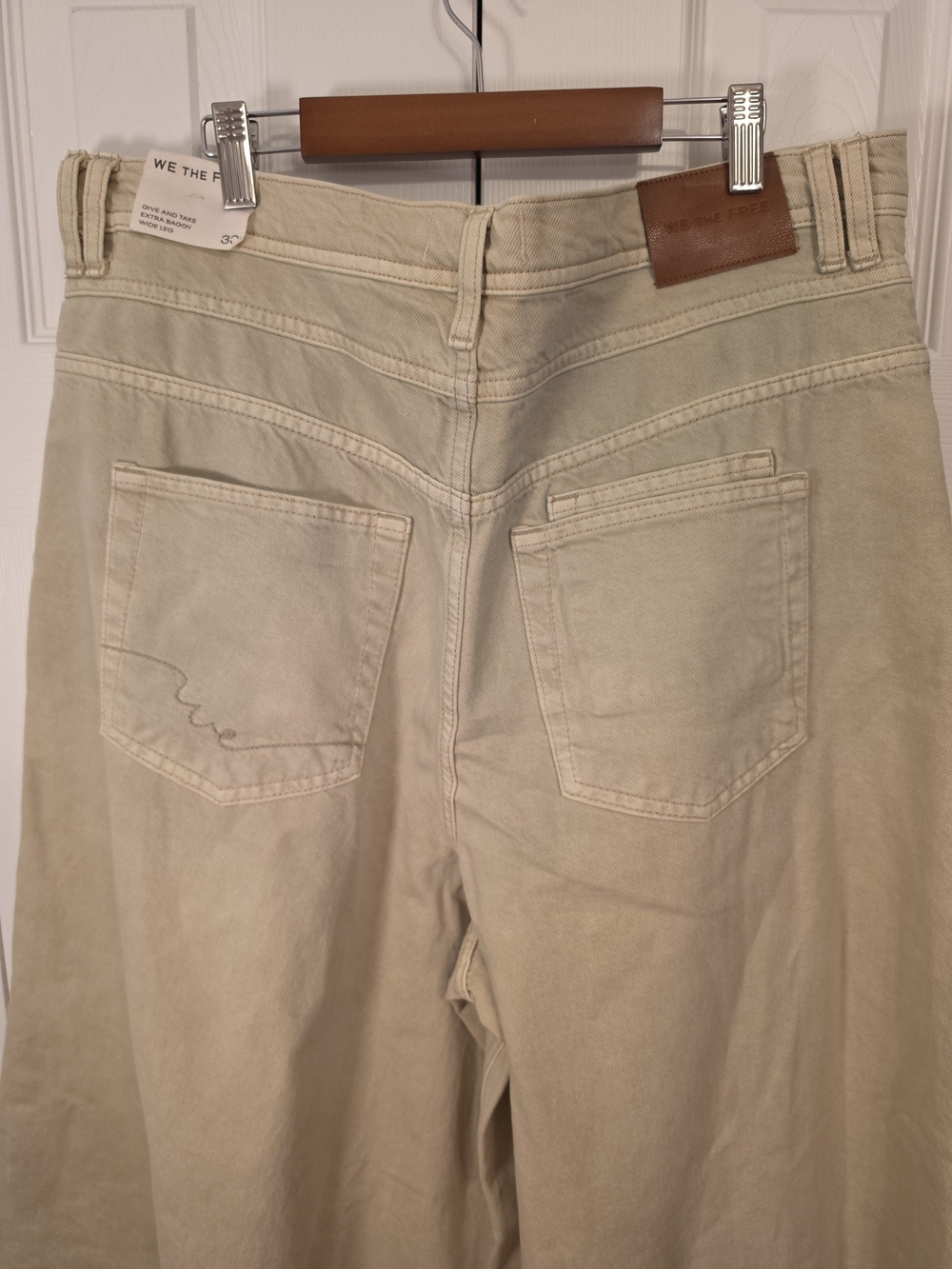 Free People We The Free Give & Take Wide Leg Jeans - Key Lime 33 SHORT - Picture 4 of 5